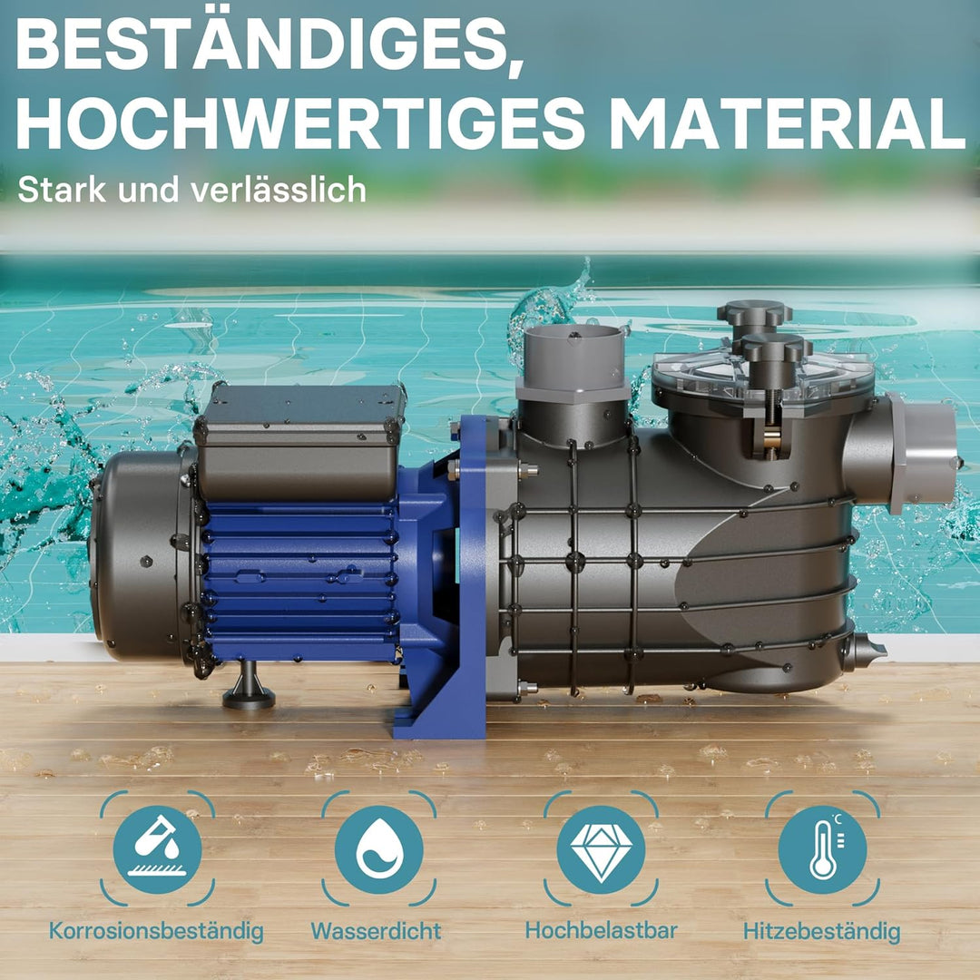 Pool Pumpe 11700 l/h 250 W Schwimmbadpumpe Filterpumpe Umwälzpumpe
