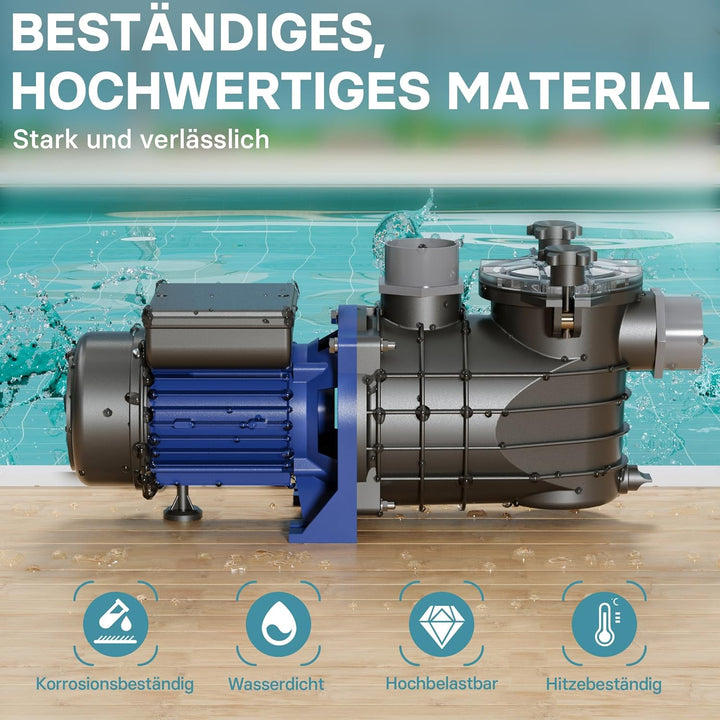 Pool Pumpe 11700 l/h 250 W Schwimmbadpumpe Filterpumpe Umwälzpumpe