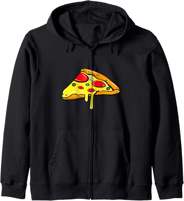 Mutter Vater Sohn Tochter Pizzastück Partnerlook Kapuzenjacke