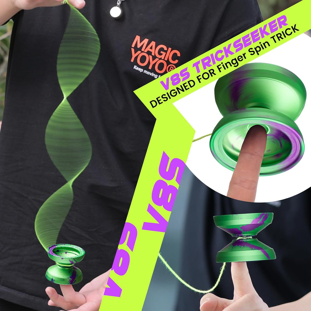 MAGICYOYO JoJo V8S Professionelles Finger-Spin-Yoyo für Anfänger und Fortgeschrittene, Responsive Jo