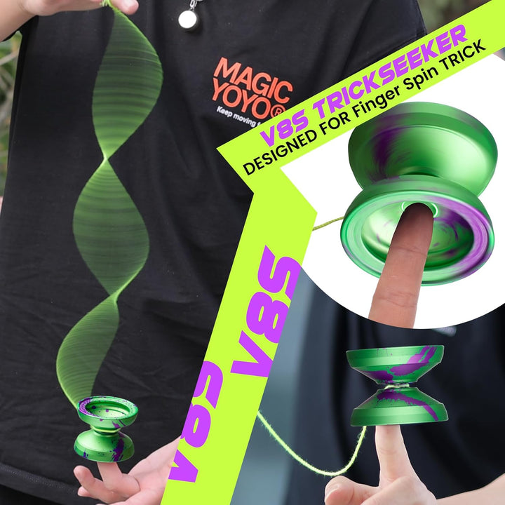 MAGICYOYO JoJo V8S Professionelles Finger-Spin-Yoyo für Anfänger und Fortgeschrittene, Responsive Jo