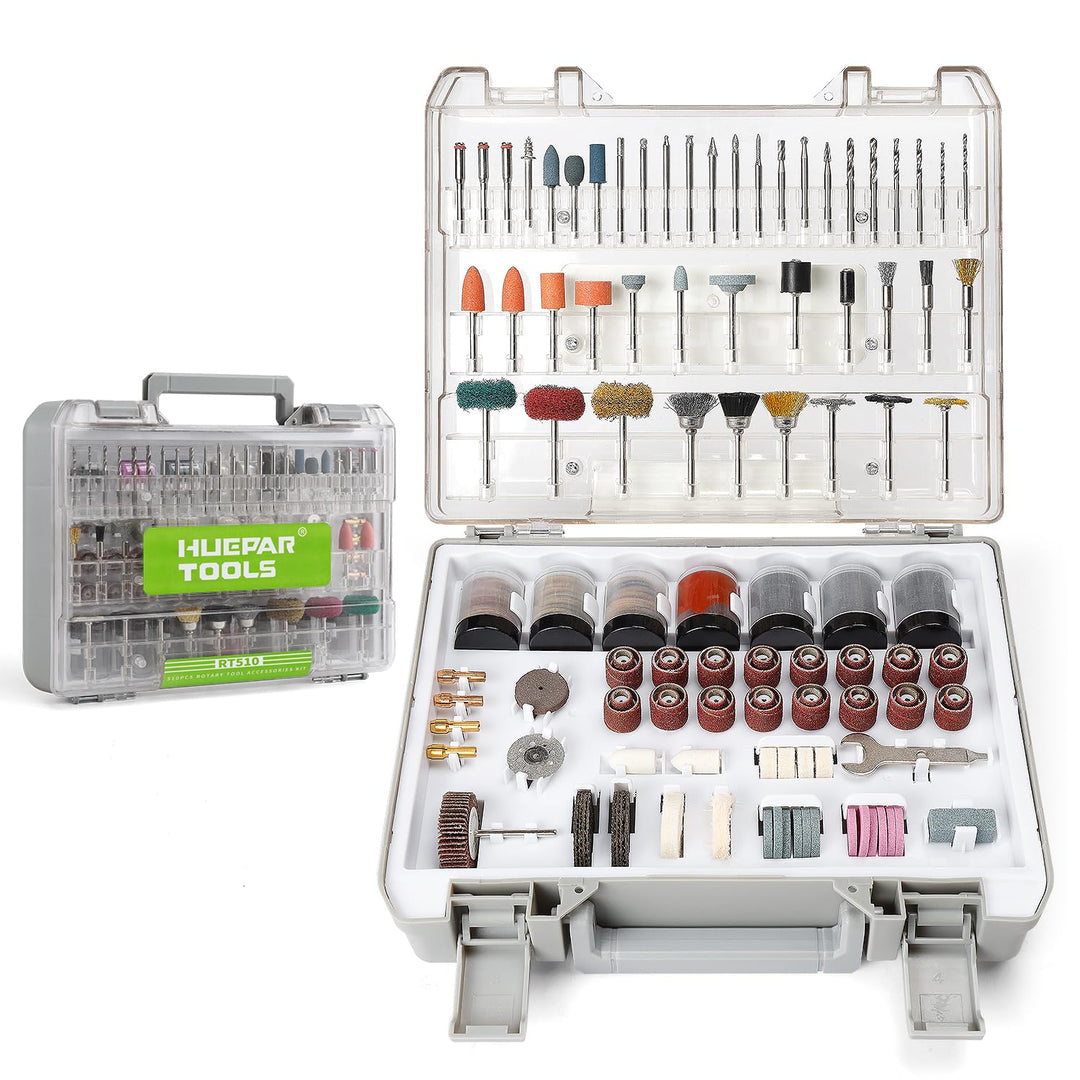 Huepar Tools Multifunktionswerkzeug Zubehör Set Drehwerkzeug 510 tlg. Universal Mehrzweck Zubehörset