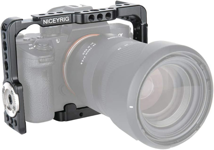 NICEYRIG A7 III/A7R III/A7R II/A7S II/A7 II Kamera Käfig mit HDMI Kabelklemme Style Rosette für Sony