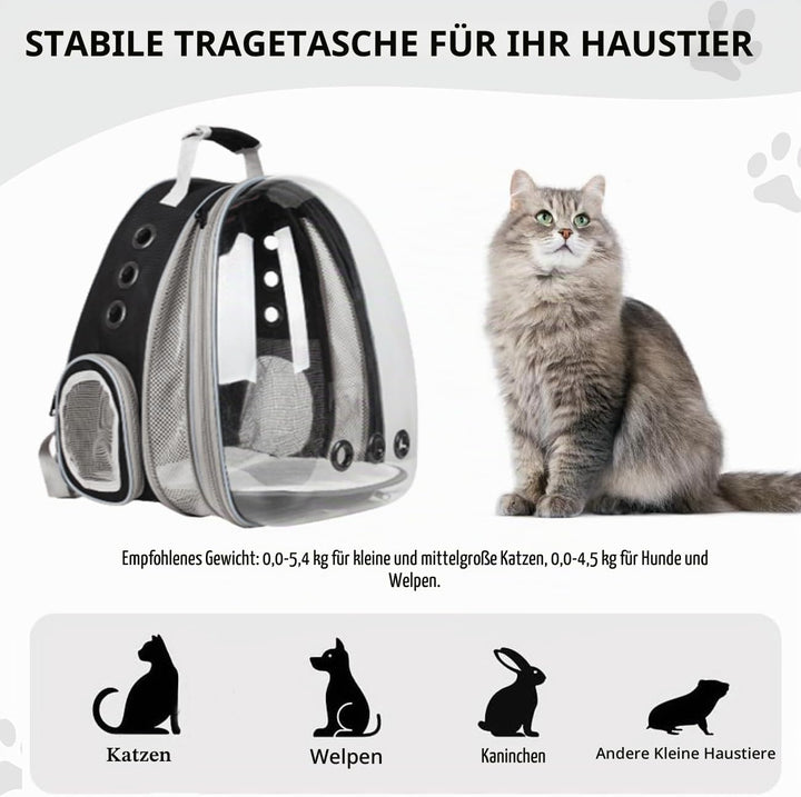 Erweiterbar Katzenrucksack Hunderucksack, Vorderrucksack für Katzen und Kleine Hunde, mit transparen