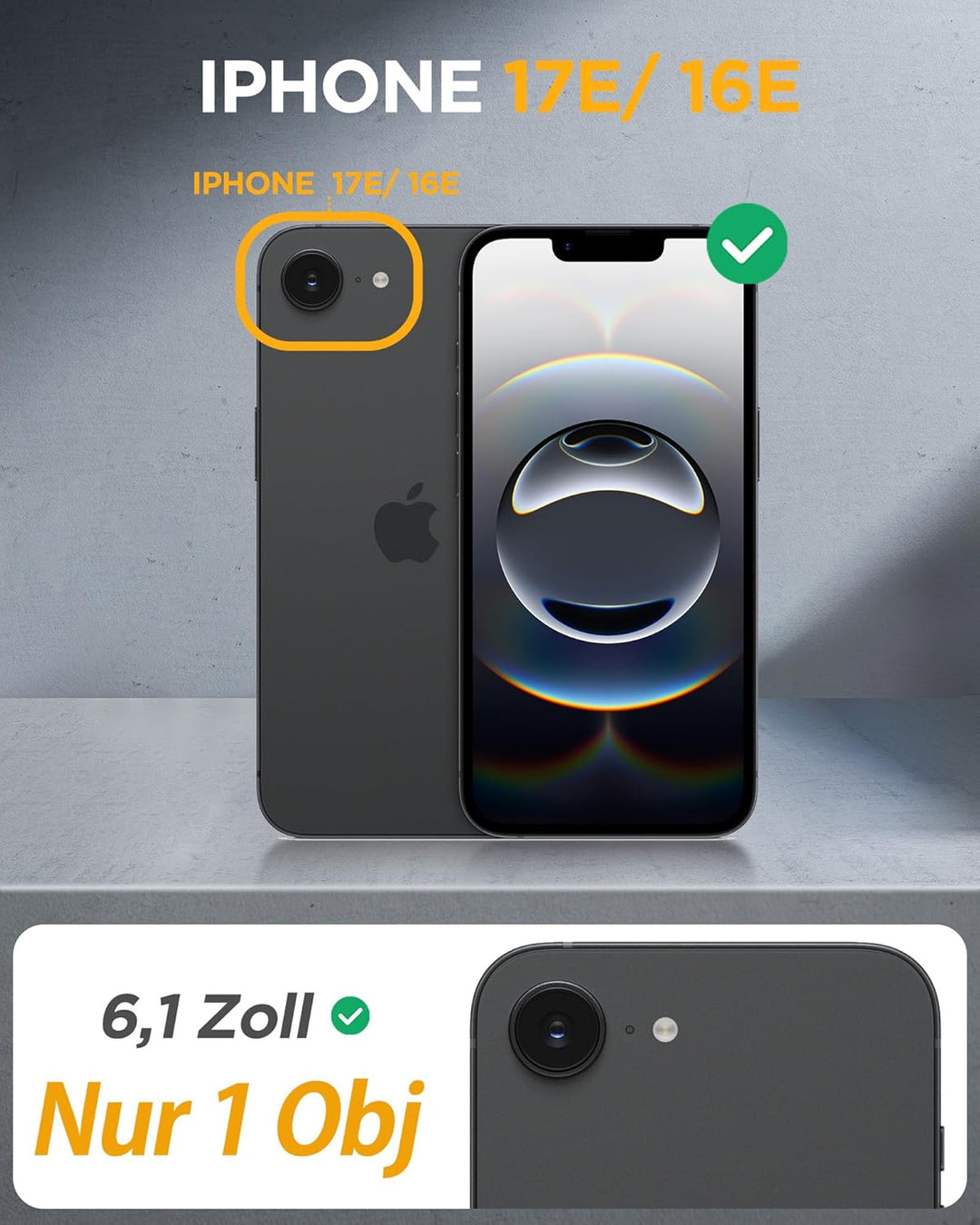 Miracase Sichtschutz Hülle für iPhone 17e / iPhone 16e für MagSafe, Vollschutz Stossfest, Integriert
