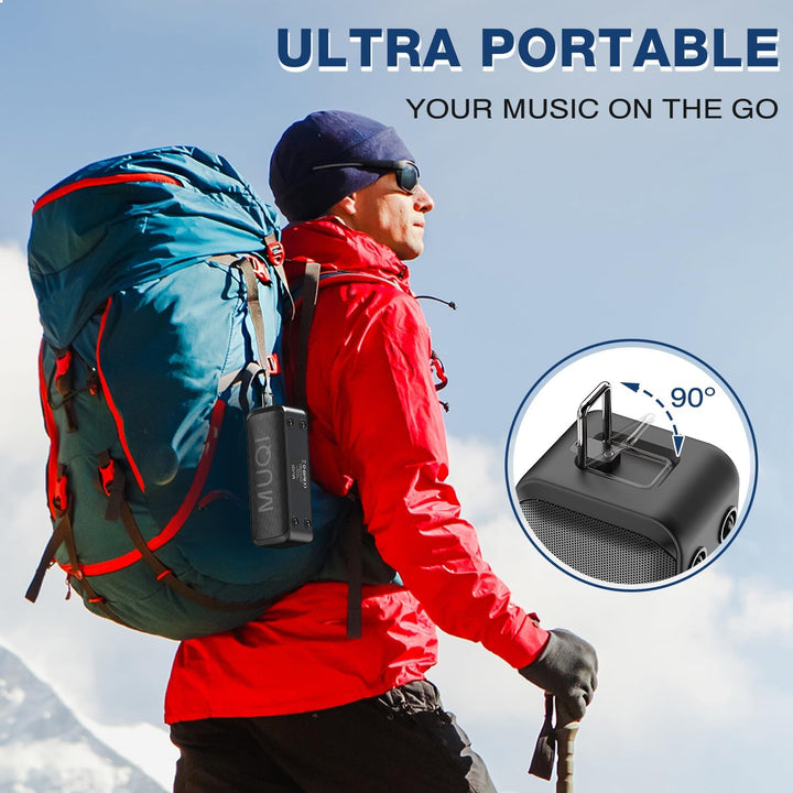 MUQI Bluetooth Lautsprecher, Musikbox mit IPX7 Wasserdicht,kabelloser Boxen 10W Stereo Sound intensi