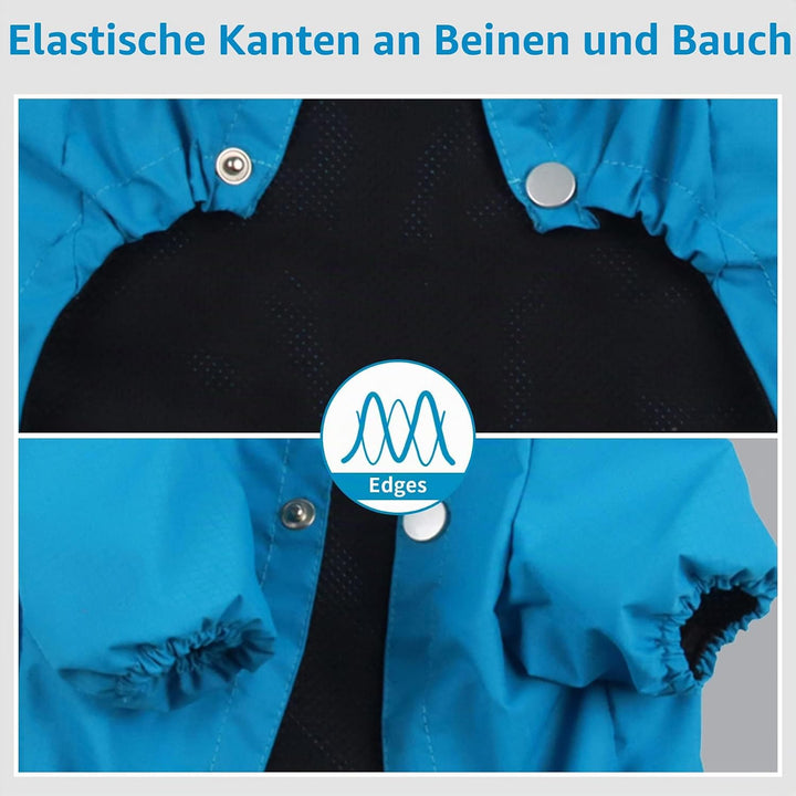 Premium-Regenmantel mit Kapuze für Mittelgrosse Hunde, Outdoor-Sport, Wasserdichte Regenjacke, Welpe