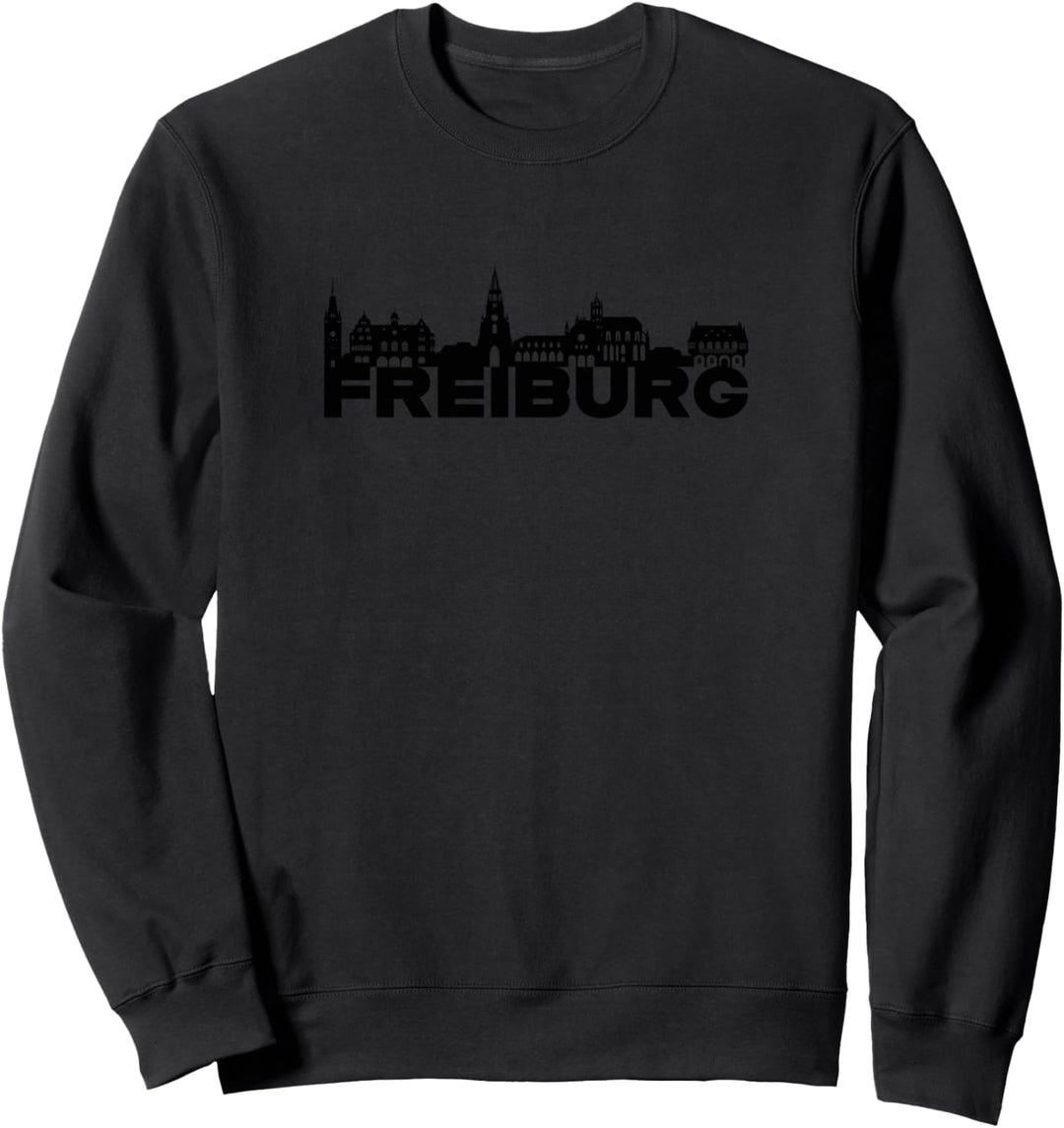 Freiburg Deutschland City Skyline Silhouette Umrissskizze Sweatshirt