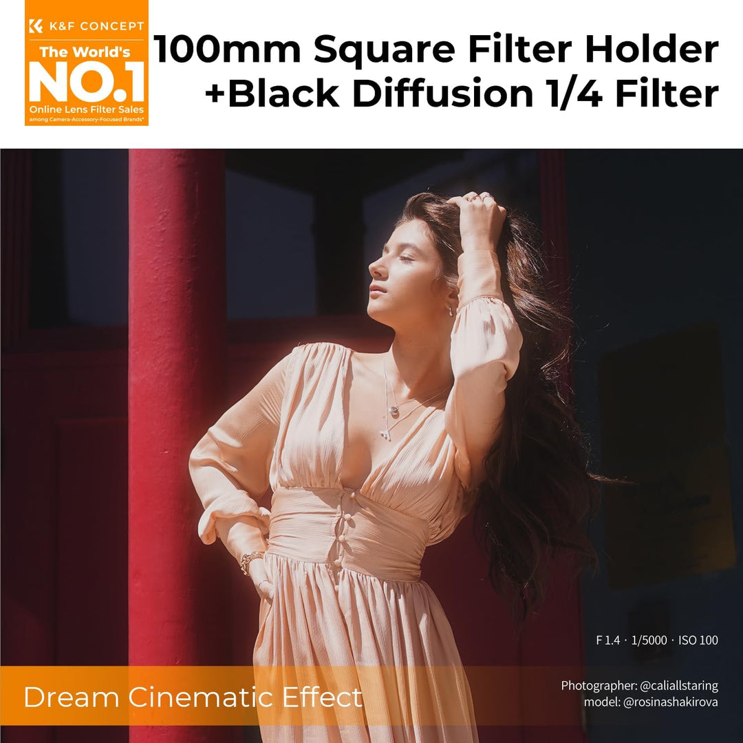 K&F Concept Nano-X Square Black-Mist 1/4 Filter Black Diffusion Rechteckfilter 100x100mm mit Filterh