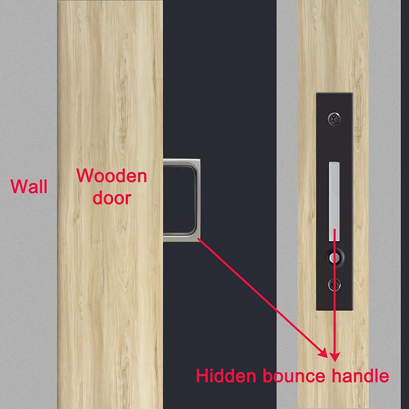 LWZH Schiebetür Einsteckschloss Griff Unsichtbarer versenkter Griff Riegel Innenmöbel Holztürschloss
