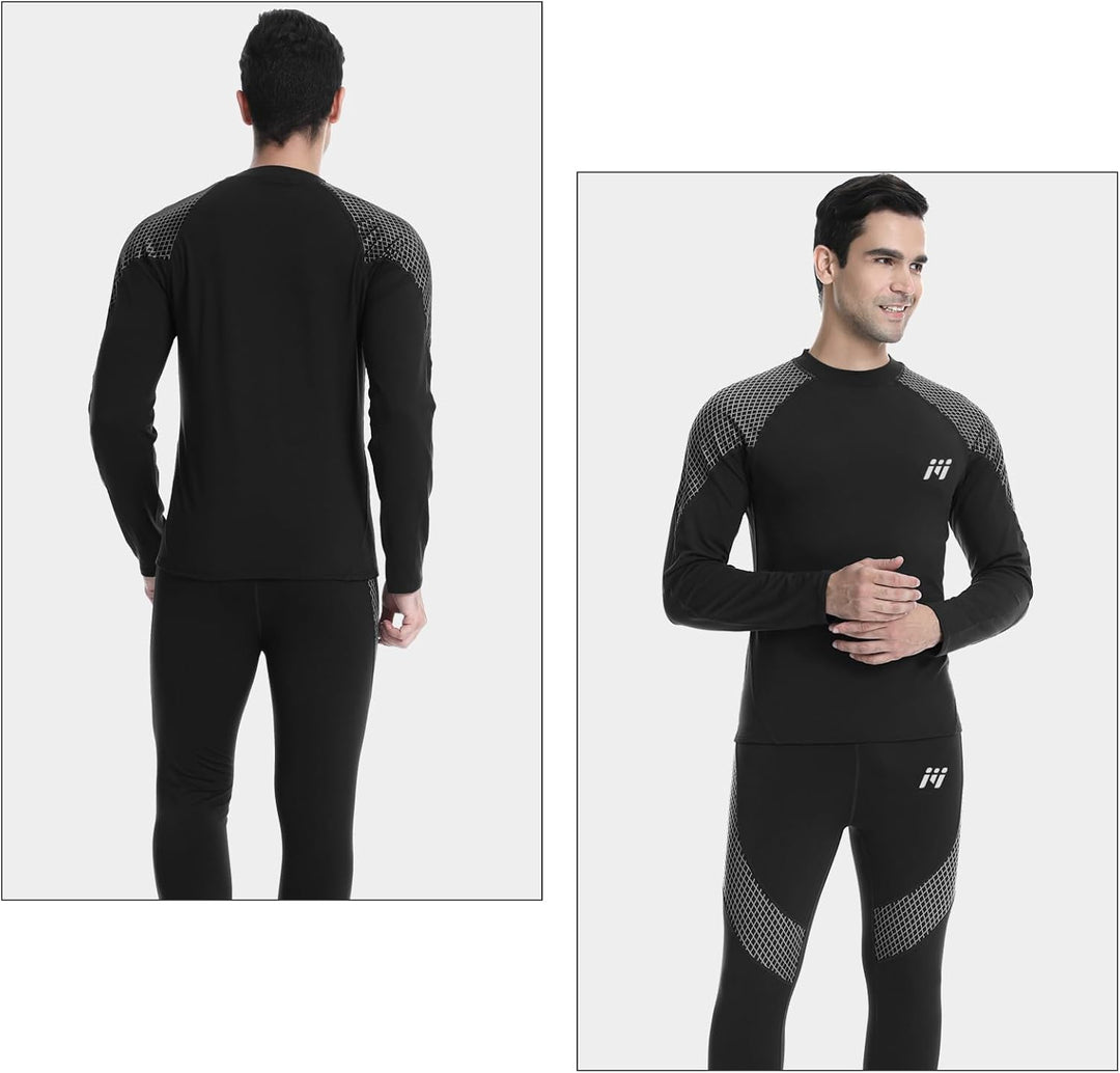 MEETWEE Thermounterwäsche Herren, Funktionsunterwäsche Winter Skiunterwäsche Suit Atmungsaktiv Therm