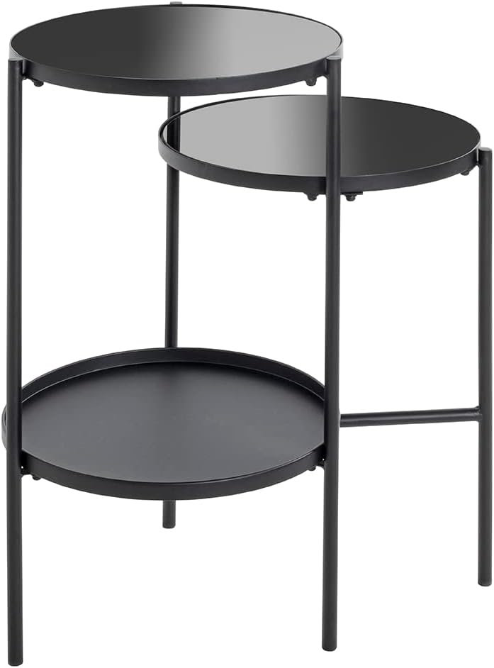 HAKU Möbel Beistelltisch, Metall, schwarz, B 56 x T 39 x H 71 cm