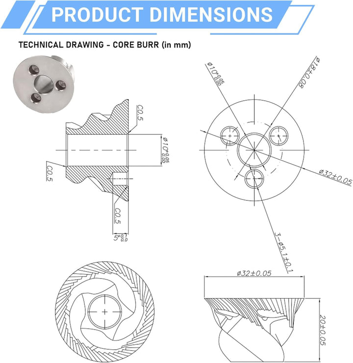 1 set Ersatzteil-Set für Jura Impressa,48mm Mahlring und Mahlkegel– Passend für Jura,Option-O,Brevil