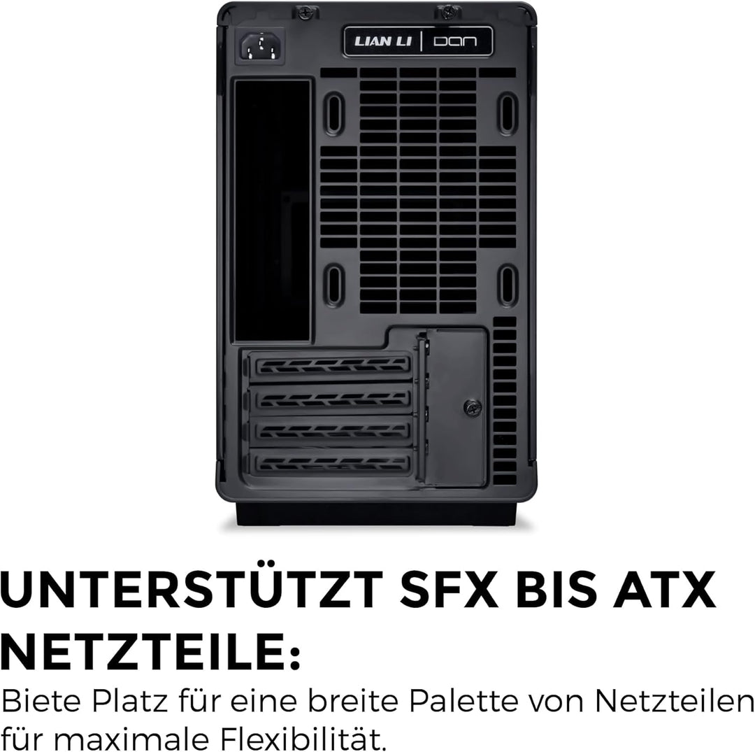 Lian Li DAN Cases A3-mATX PC-Gehäuse, anpassbares Layout, 415 mm GPU-Freiraum, unterstützt bis zu 36