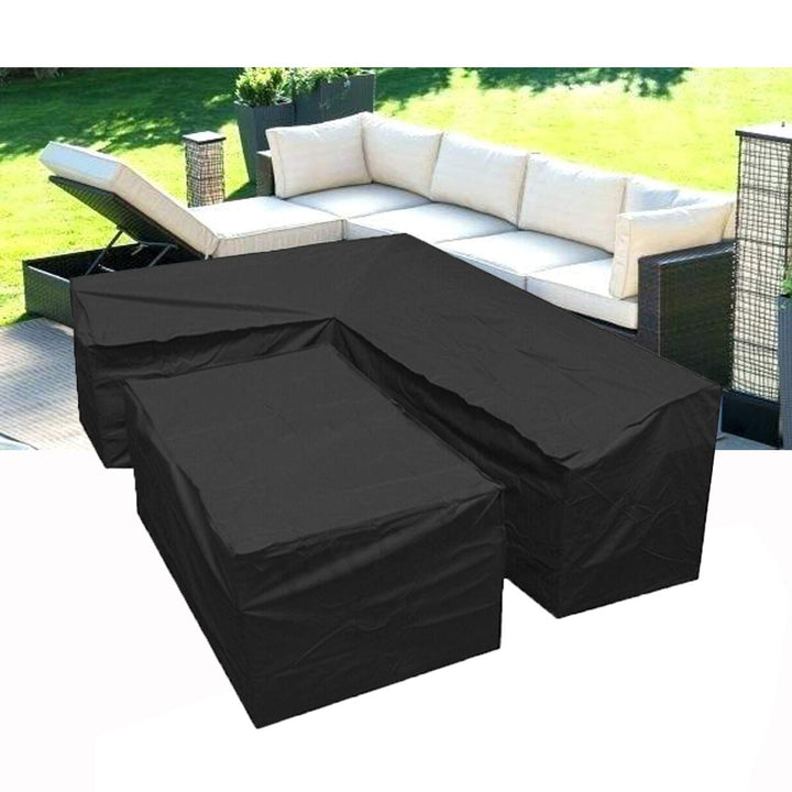 L-förmigen abdeckung lounge sofa - lounge abdeckung l-form mit Spannschnüren unten,210D abdeckplane