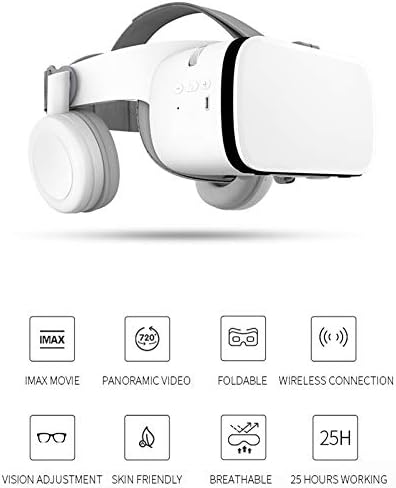 VR-Set Virtual Reality VR für Telefon, kabelloses Bluetooth-VR-Headset VR-Brille 110 ° FOV, unterstü