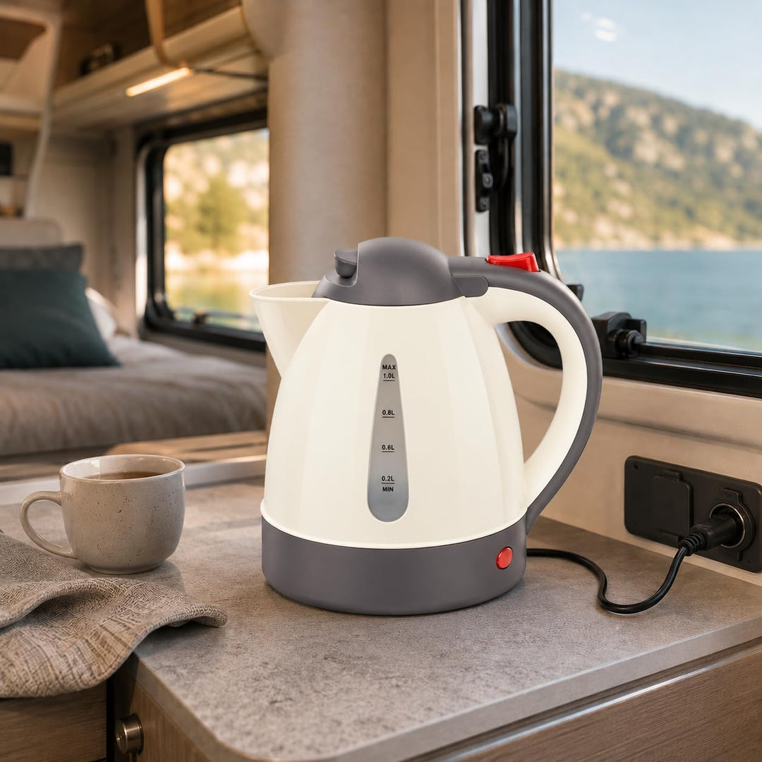 Auto Wasserkocher 1L Tragbare Reisekocher für Auto Reisen Camping mit automatischer Abschaltung aus