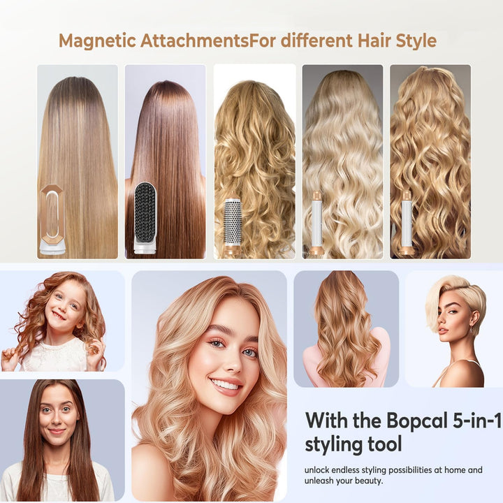 Airstyler 5 in 1 Hair Styler 1000W Warmluftbürste Set mit Auto Lockenstäbe,1000W Haartrockner Air br