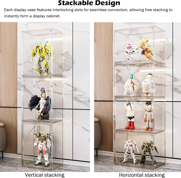 Siyecioa Acryl Vitrine Schaukasten Transparent, Plexiglas Vitrine mit Tür Für Action Figuren Spielze