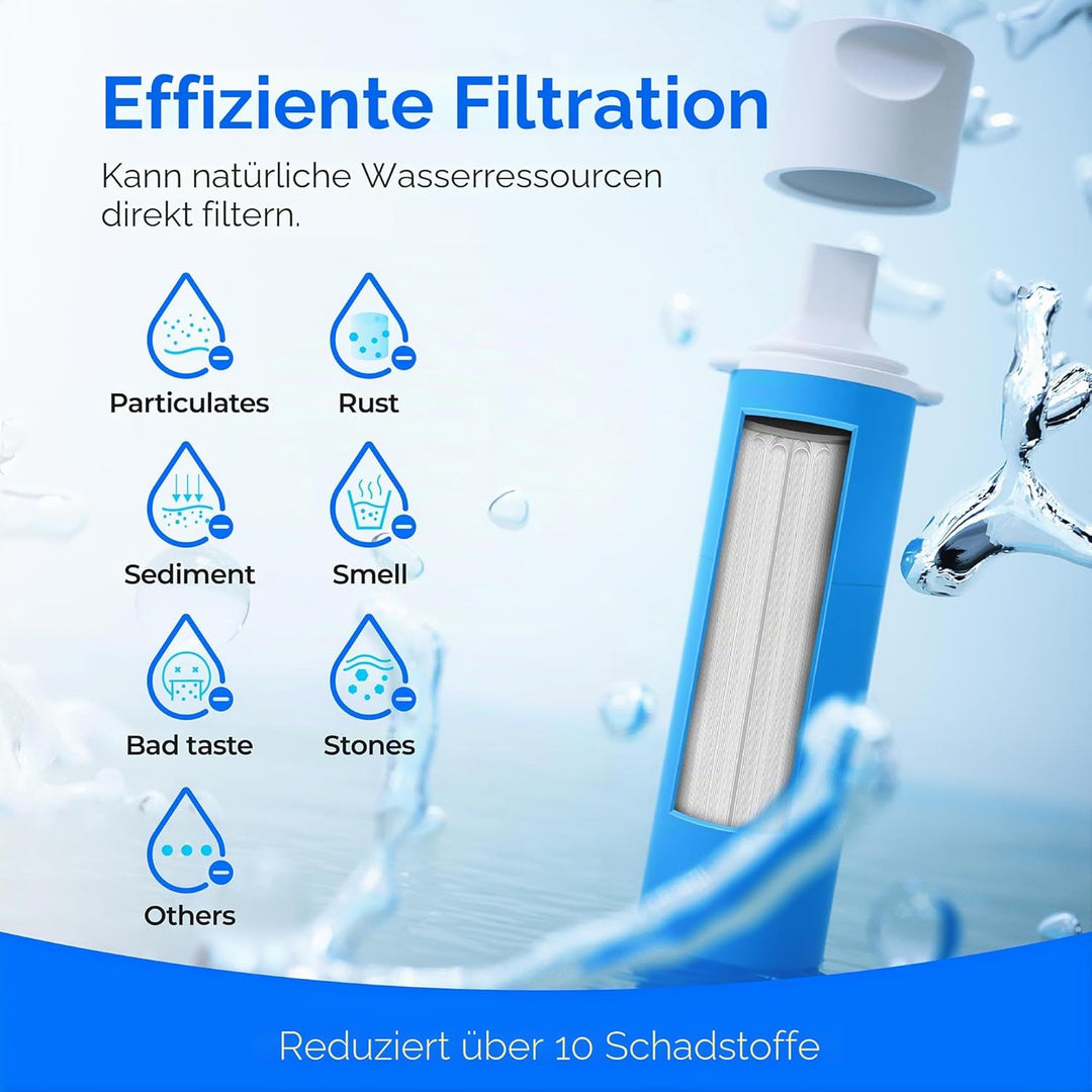 Waterdrop Wasserfilter Outdoor, Wasserfiltersystem Survival. 2 Packung 2 Strohhalme, 2 Strohhalme