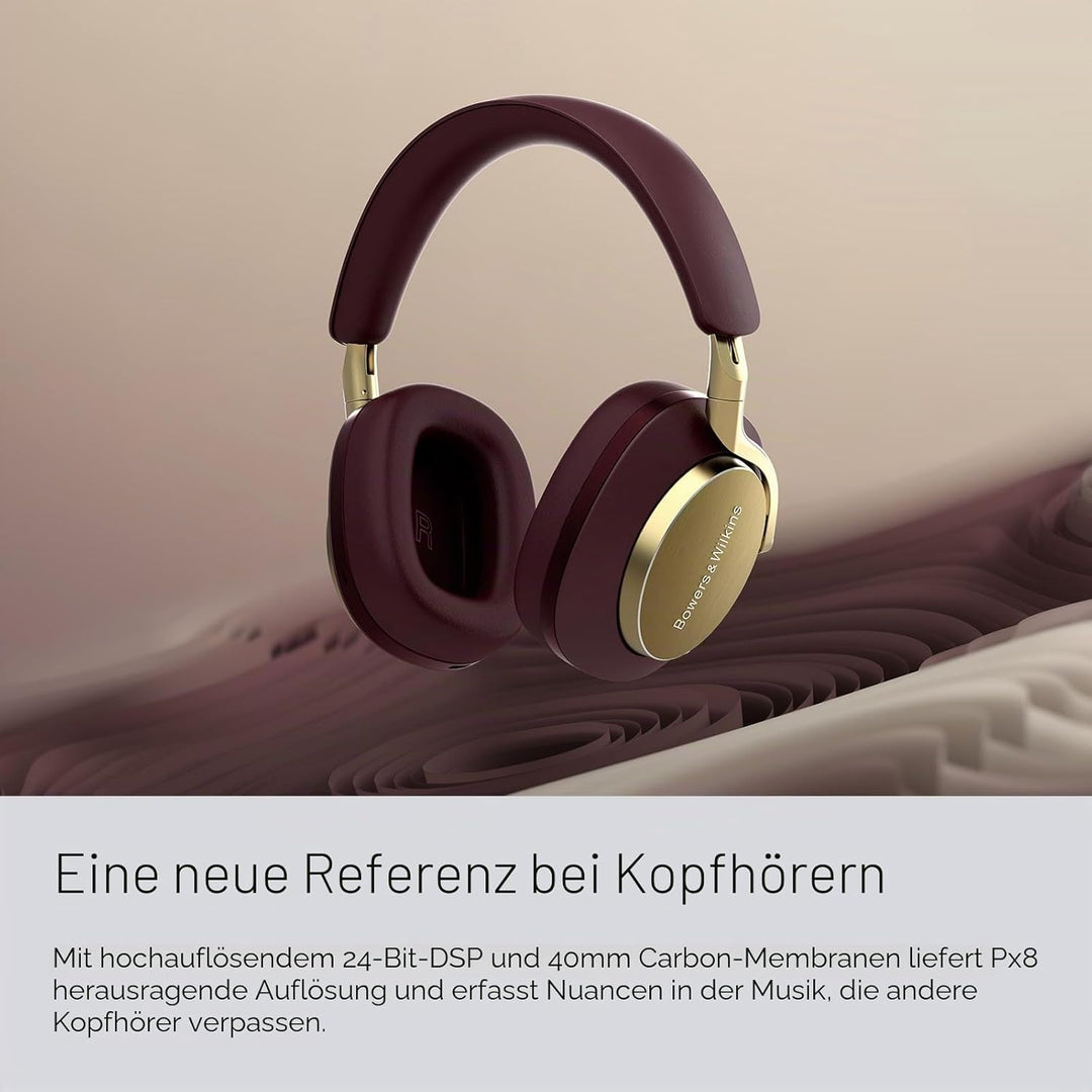 Bowers & Wilkins Px8 Over-Ear-Kopfhörer mit Geräuschunterdrückung, kabellos, Bluetooth 5.0, Schnelll