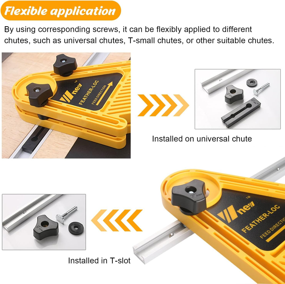 Doppel Featherboard Tischsäge Set, 21 × 16.5 cm Federbrettern mit Schrauben und Unterlegscheiben, Fr