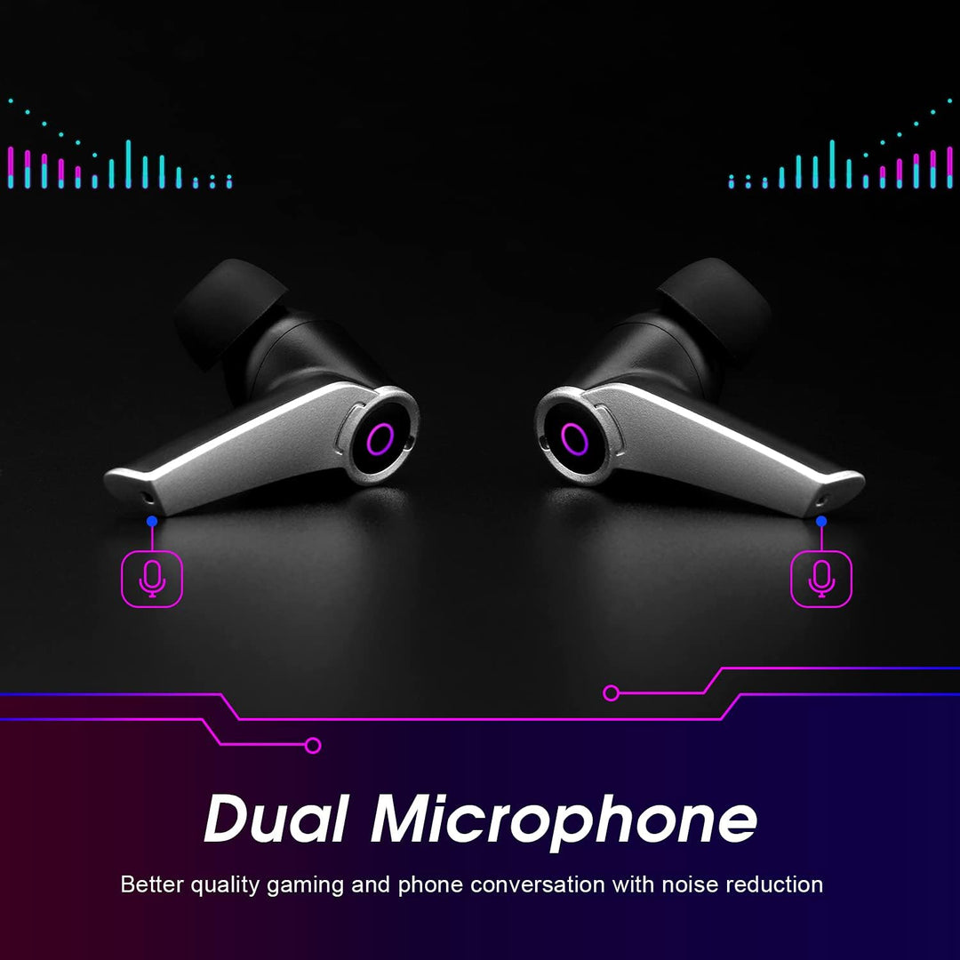 August True Wireless Gaming Kopfhörer mit Bluetooth 5.0 EPG500 – Stereo Gaming Mini Earbuds mit Dual