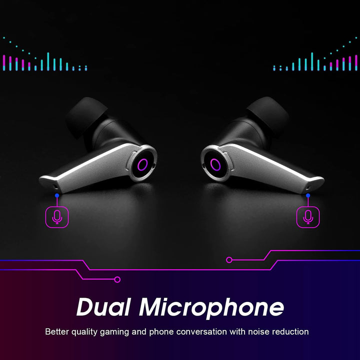 August True Wireless Gaming Kopfhörer mit Bluetooth 5.0 EPG500 – Stereo Gaming Mini Earbuds mit Dual