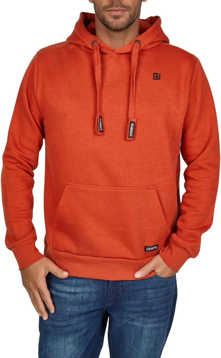 riverso Hoodie Herren Regular Fit RIVLinus Kapuzenpullover Pullover Sweatshirt Streetwear Grau Braun