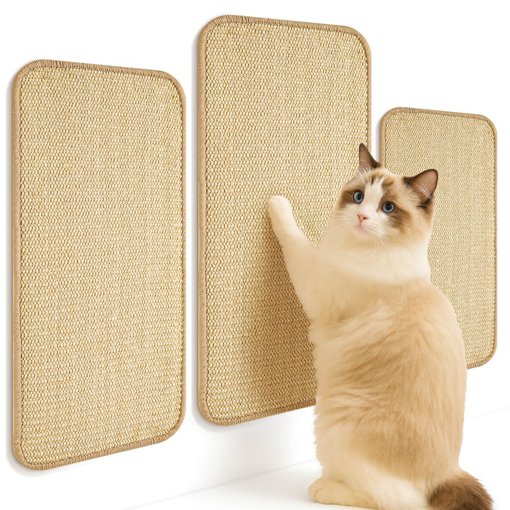 3 stück Kratzmatte Katze, Sisal Kratzteppich Kratzbretter für Katzen(60X30cm+50X25cm+40X20cm), Kratz
