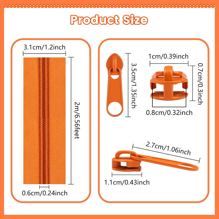 Endlos Reissverschluss Set mit Zipper 5mm 28 Meter Inklusive 64 Metall Schieber für Kleidung Tasche