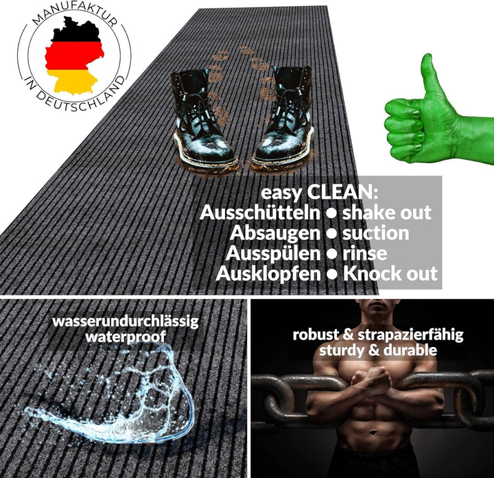 ANRO Schmutzfangmatte Mischa Teppich Läufer Meterware rutschfest & zuschneidbar | Indoor Outdoor Fus
