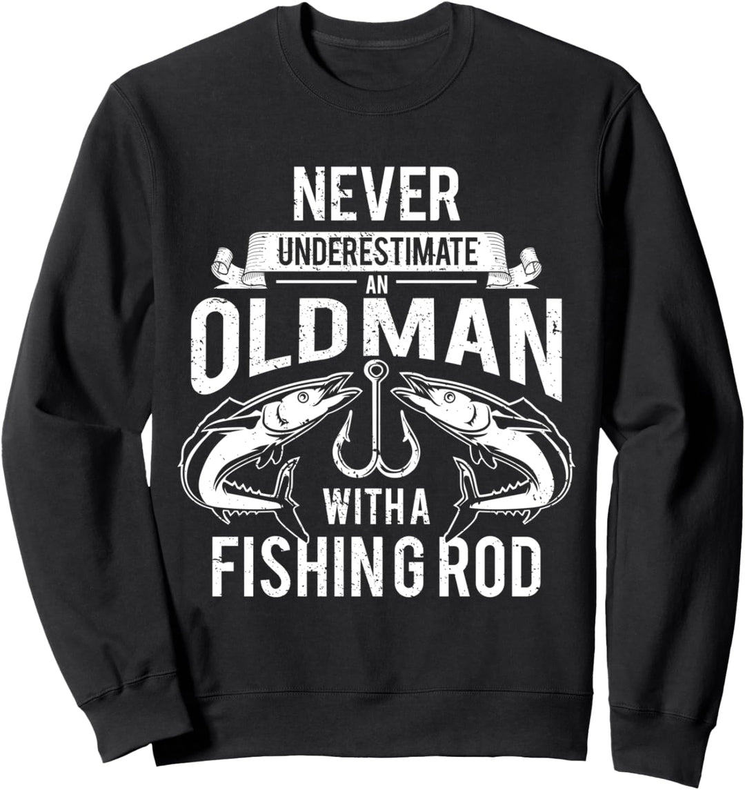 Angler Angeln Angelrute Papa Vater Opa Geburtstag Geschenk Sweatshirt