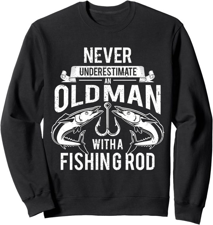 Angler Angeln Angelrute Papa Vater Opa Geburtstag Geschenk Sweatshirt