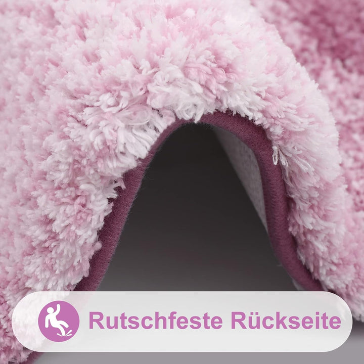 Homaxy Weich Badezimmerteppich 60x120 cm, rutschfest waschbar Badematte Flauschige Hochflor Badteppi