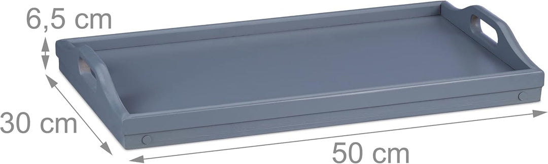 2 x Betttablett Bambus, klappbare Beine, erhöhter Rand, Frühstückstablett fürs Bett, HBT: 6,5 x 50 x