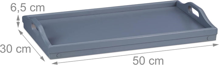 2 x Betttablett Bambus, klappbare Beine, erhöhter Rand, Frühstückstablett fürs Bett, HBT: 6,5 x 50 x