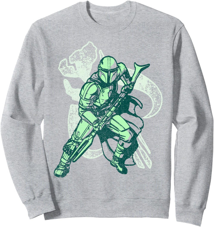 Star Wars Mandalorian Green Mando Mythosaur Skull Sweatshirt