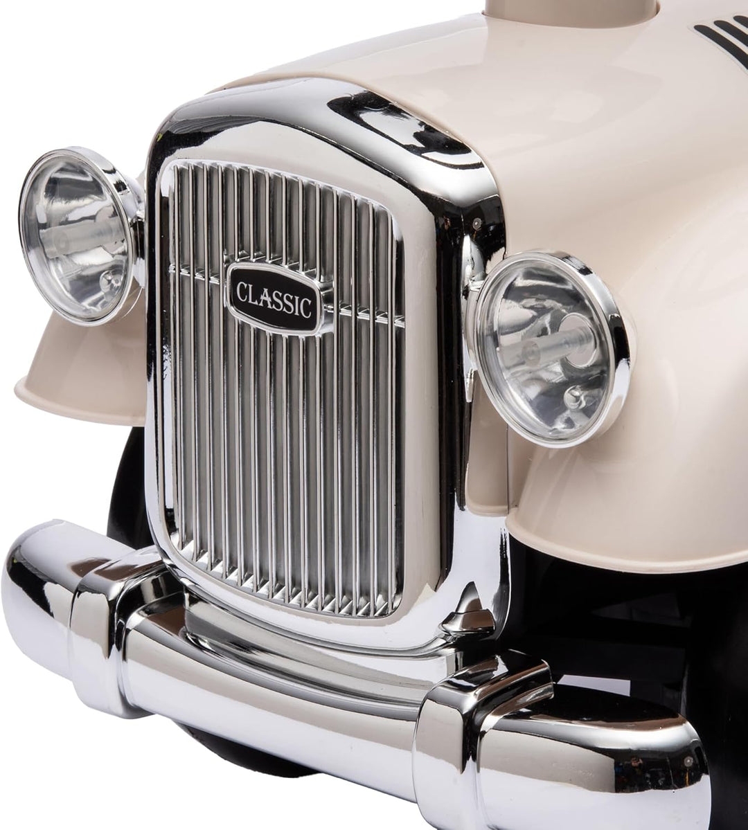 LEMODO Rutschauto ab 1 Jahr, Kinderauto im Retrodesign, Rutscherfahrzeug mit Hupe und Stauraum, Kind