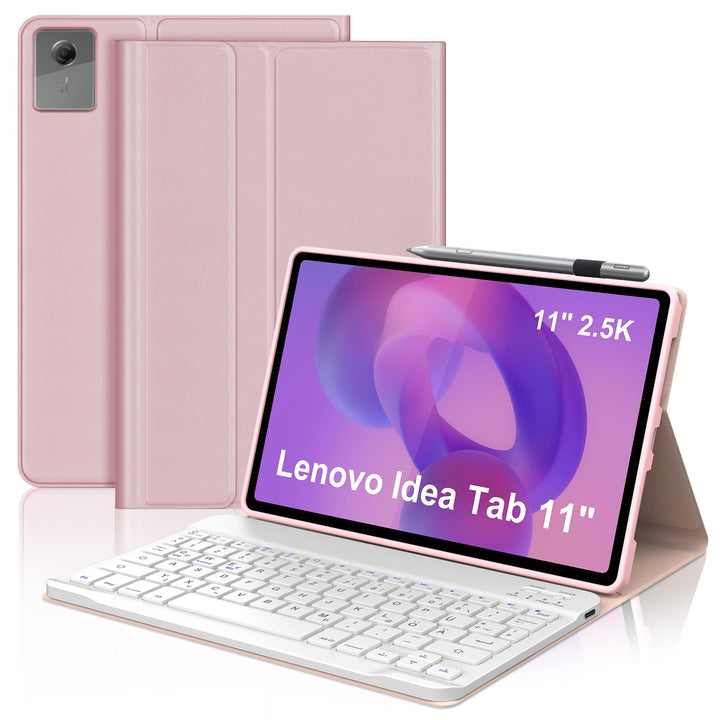 IVEOPPE Hülle mit Tastatur für Lenovo Idea Tab 11" 2025, Bluetooth Abnehmbare Magnetisch QWERTZ Tast