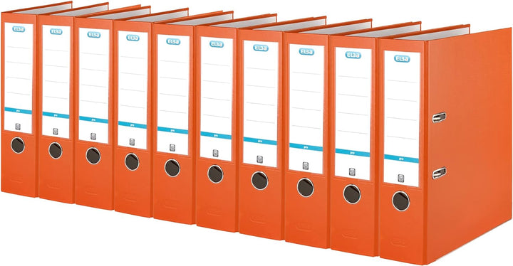 Elba Ordner A4, Smart Pro, 8 cm breit, Kunststoff aussen, orange, 10 Stück orange A4, breit, orange