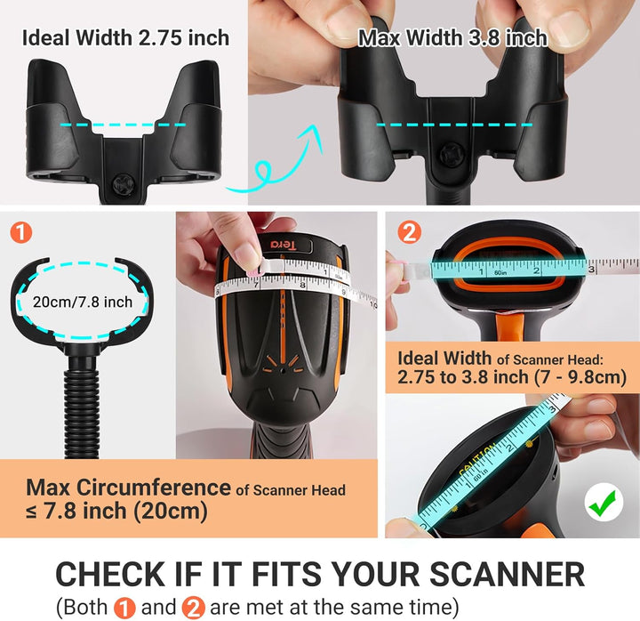 Tera Universale Barcode-Scanner-Halterung/Ständer, Freihändiges Scannen von Barcode-Lesegeräten, für