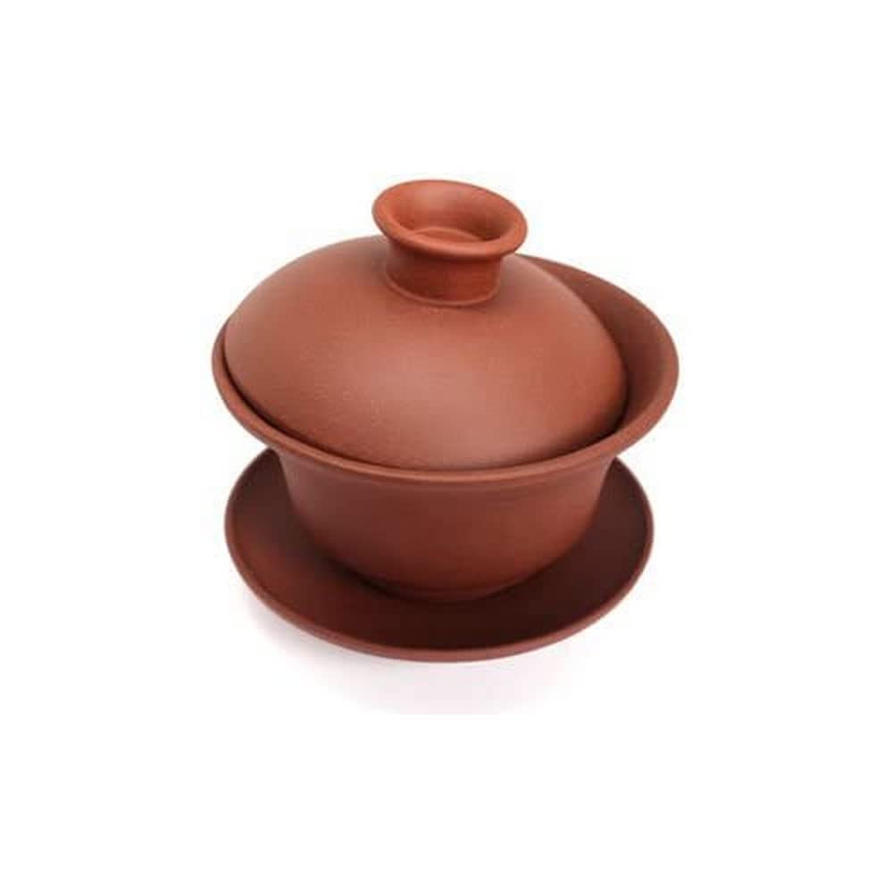 Tea Soul Zisha 150 ml, typisch chinesisch Gaiwan aus einem bestimmten roten Ton aus Yixing, Keramik,