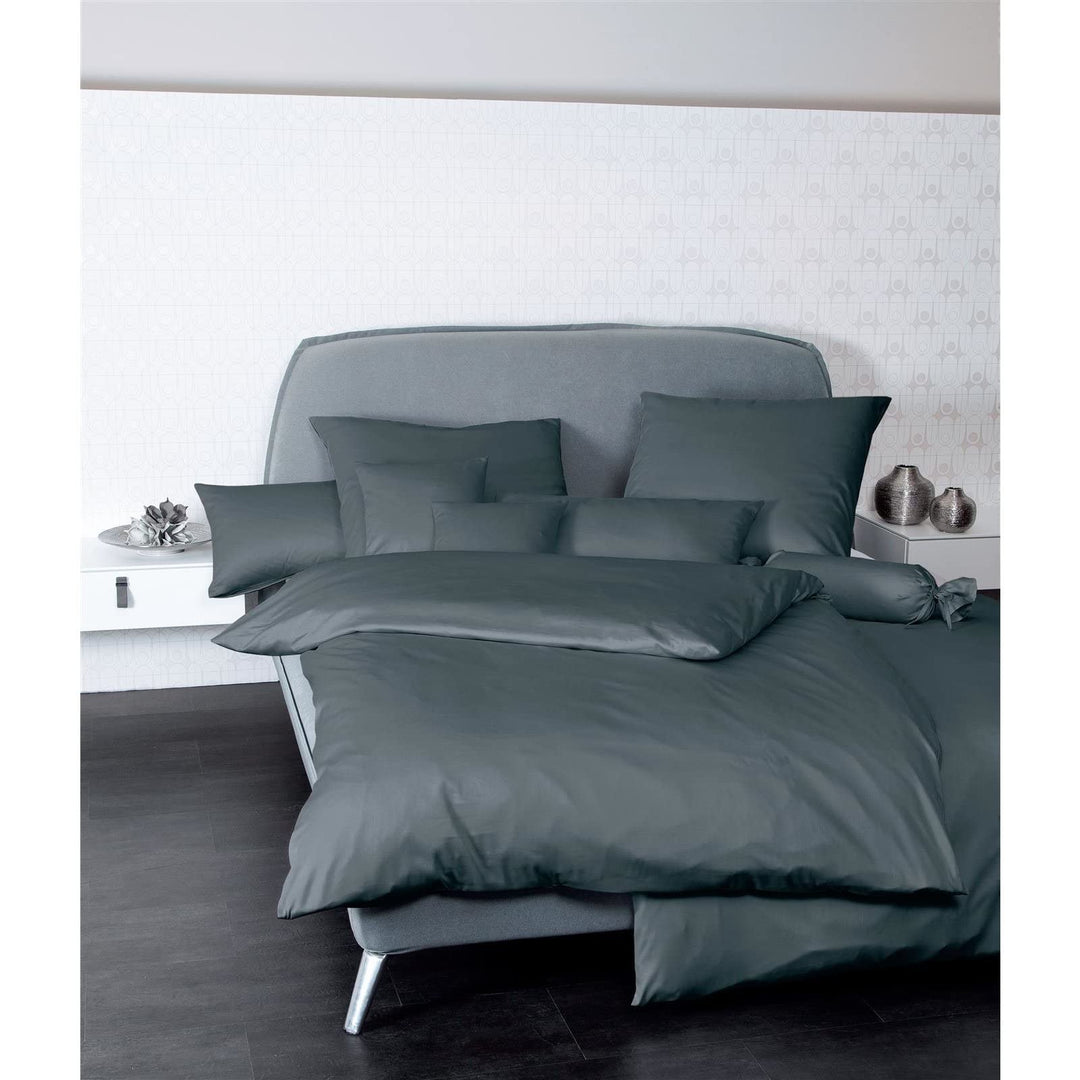 Janine Mako Satin Bettwäsche Uni Colors 200 x 200 cm anthrazit 200 cm x 200 cm Anthrazit, 200 cm x 2
