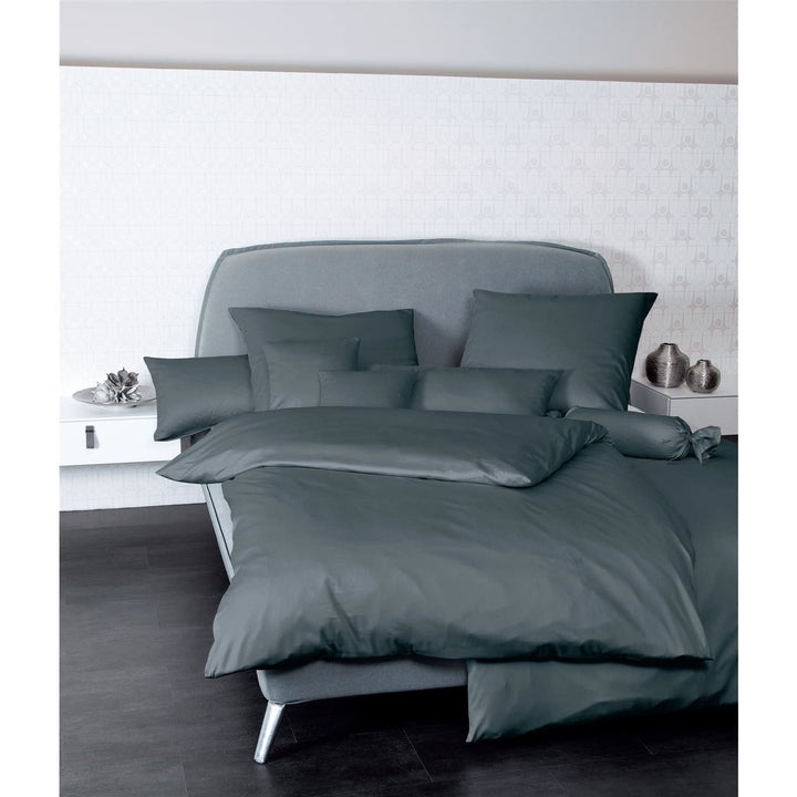 Janine Mako Satin Bettwäsche Uni Colors 200 x 200 cm anthrazit 200 cm x 200 cm Anthrazit, 200 cm x 2