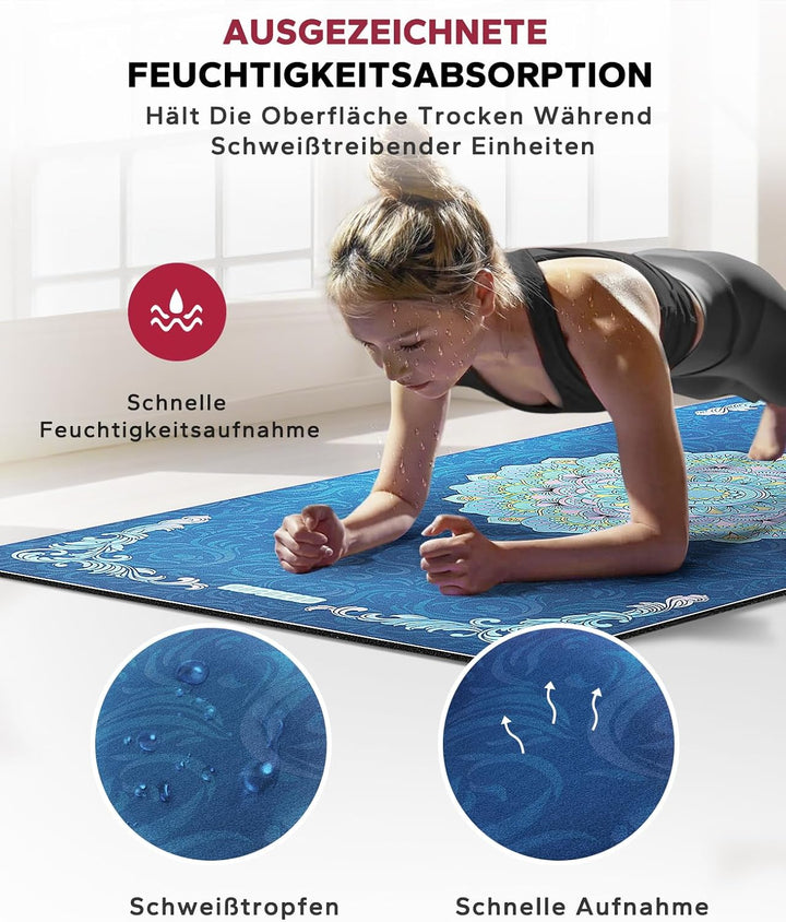 HAPBEAR Yogamatte XXL- Extra Gross Breit Yoga Matte, Sportmatte Fitnessmatte Rutschfest 198cm x137cm