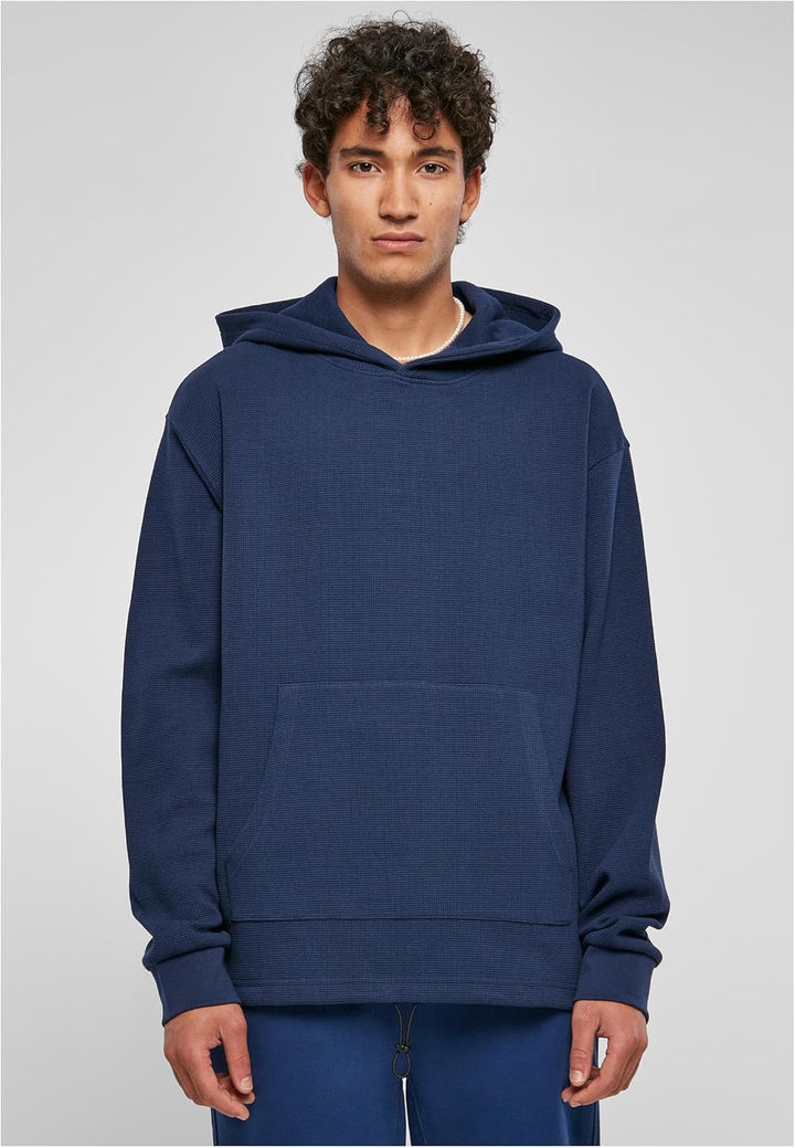 Urban Classics Herren Oversized Waffle Hoody M Darkblue, M Darkblue