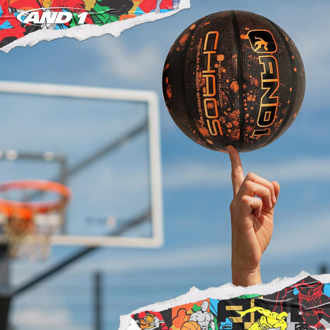AND1 Chaos Basketball: Offizielle Regulierung Grösse 7 (74,9 cm) Gummi - Deep Channel Construction S