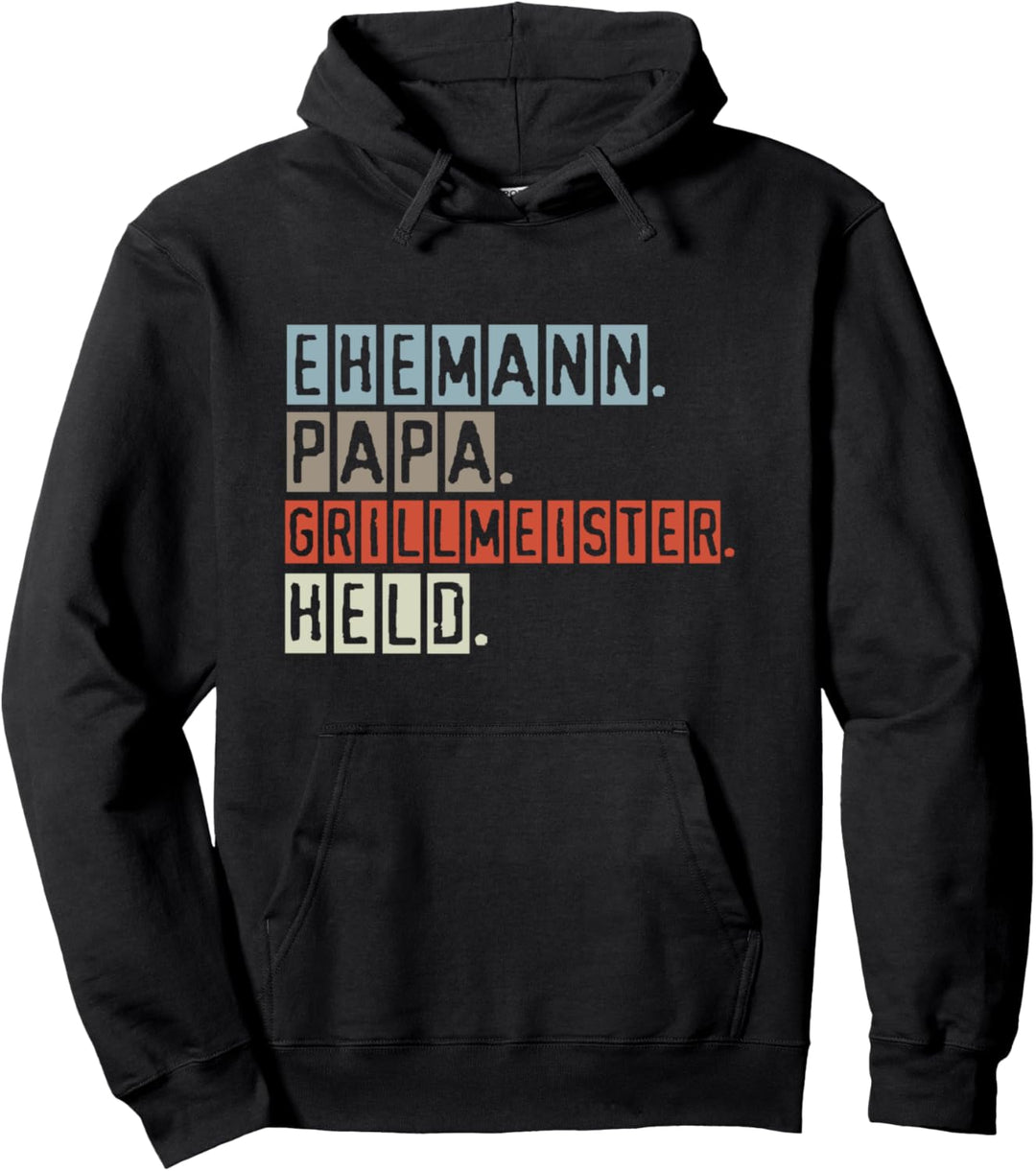 Ehemann Papa Grillmeister Held Grillen Geschenk Vatertag Pullover Hoodie