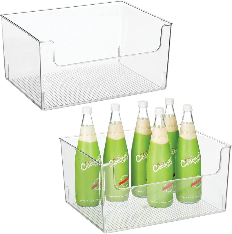 mDesign Aufbewahrungsbox für Lebensmittel – Küchen Ablage mit offener Vorderseite für Kühlschrank, S